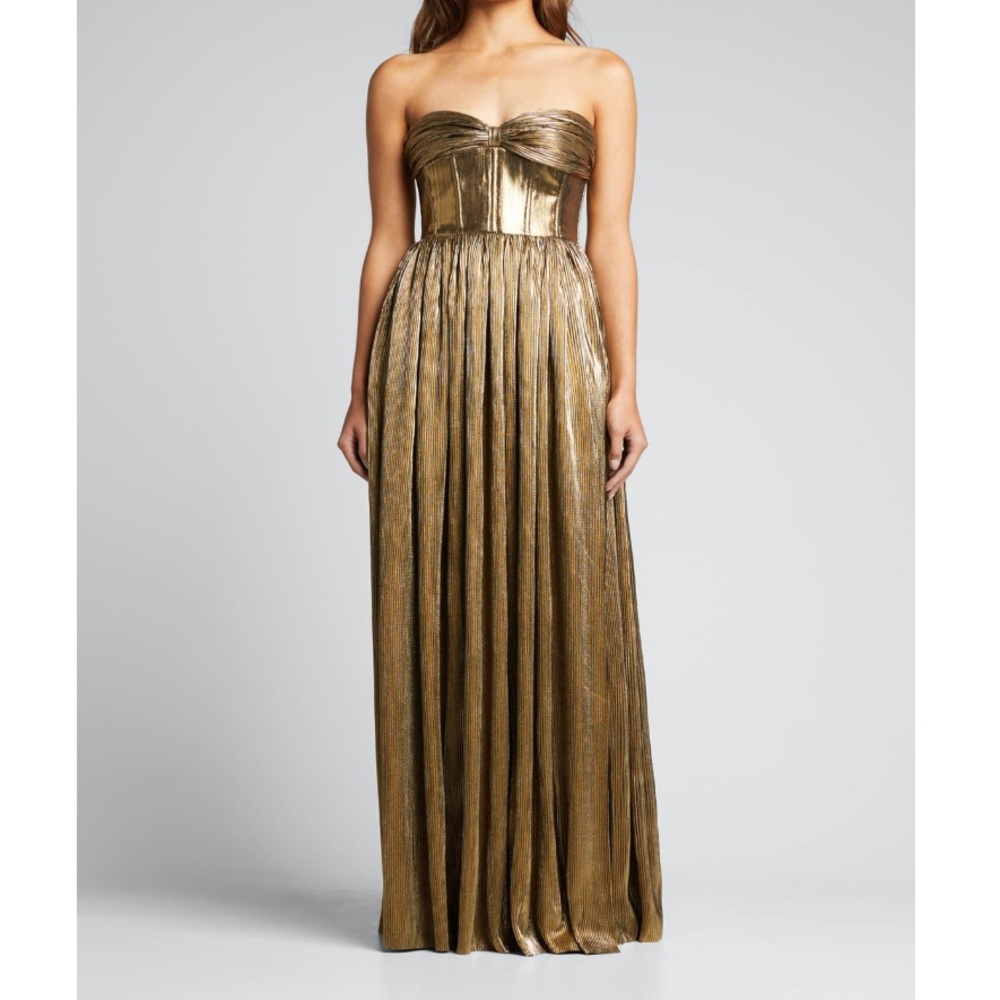 BRONX & BANCO Florence Strapless Metallic Gown Size L ✨